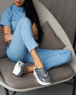 Взуття медичне жіноче сабо Health gray з підошвою AirMax
